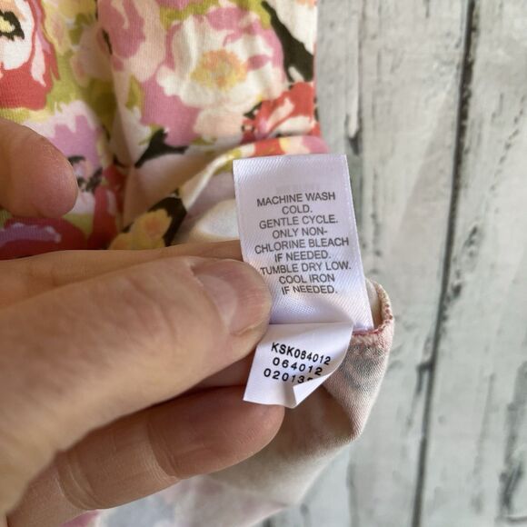 J Jill Womens Pink Floral Pull-On Jersey Knit Skirt Size Petite L Knee Length - Picture 6 of 7